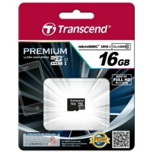 Card memorie Micro SDHC 16GB Class 10 UHS-I , Transcend [TS16GUSDCU1]